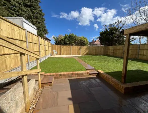 Garden patio and fencing completed for a customer